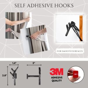 self adhesive hooks x 2 for smooth surfaces with 3M adhesive quality