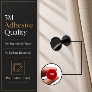 3M self adhesive backing for a heavy duty grip on smooth surfaces, no drilling required