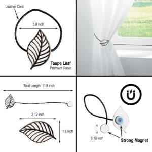 leaf curtain tieback features