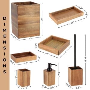 Bathroom set dimensions layout with sizes for each piece