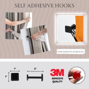 self adhesive hooks x 2 for smooth surfaces with 3M adhesive quality