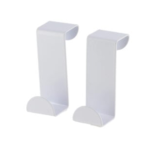 set of 2 white stainless steel over the cabinet door hooks
