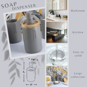 Practical gray soap dispenser displayed in diverse environments