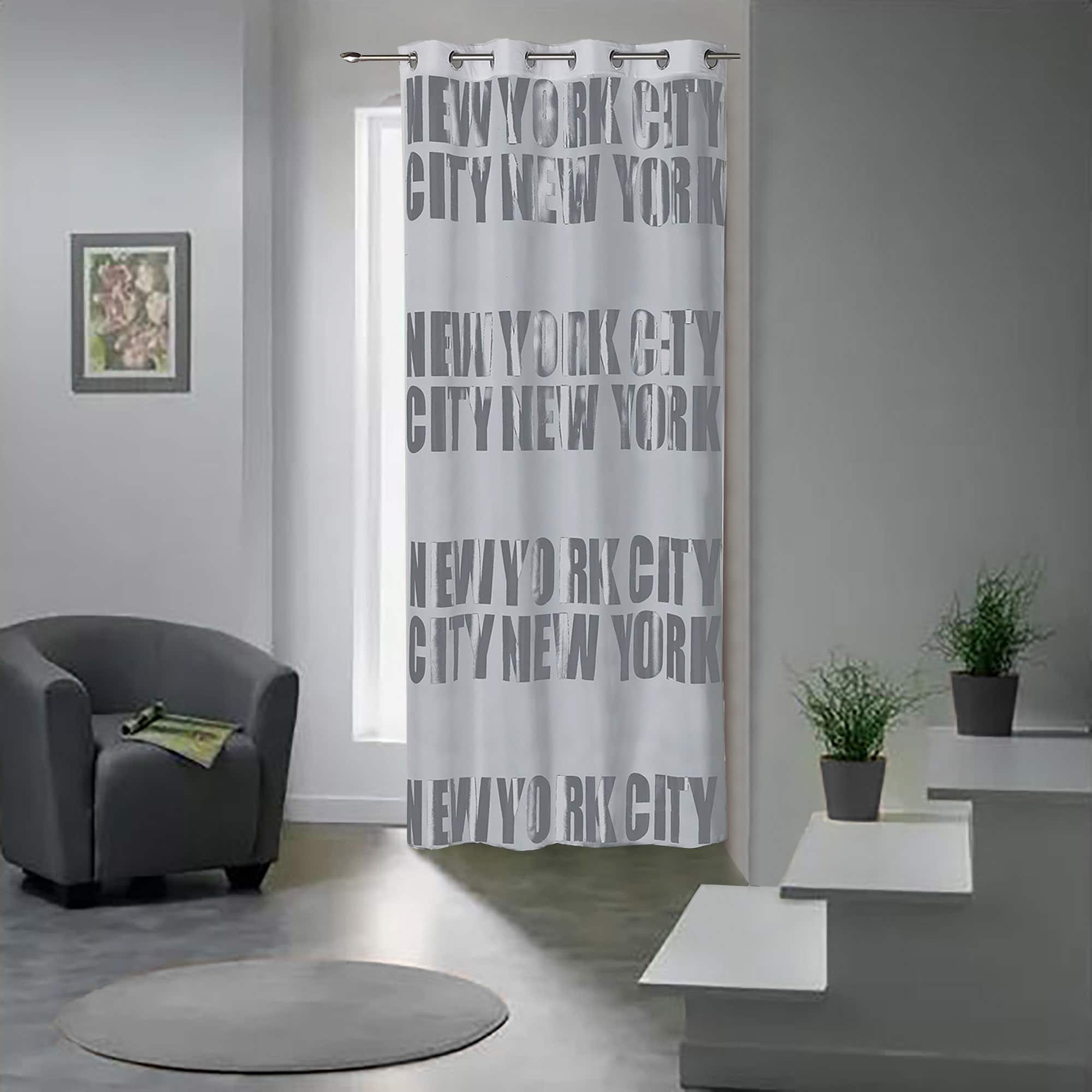 gorgeous drape in delicate light grey with print for modern interior perfect for teen room bedroom living room office