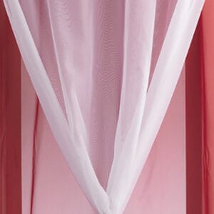 cortina doble visillo 2 colores sólido rojo blanco 1 panel para ventana grande