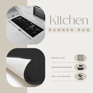 a description of the comfortable kitchen runner rug: perfect size, machine washable and anti-slip backing