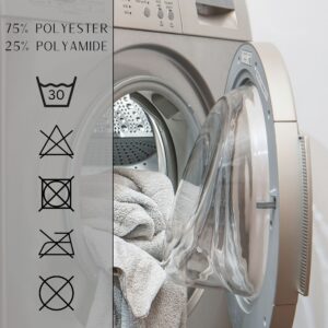 75% polyester 25% polyamide machine washable for easy maintenance
