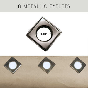 8 square metal grommets 1.10" diameter for easy hanging durable rust free stylish