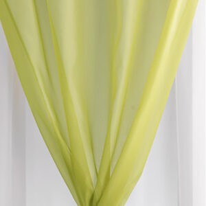 cortina doble visillo 2 colores liso verde blanco juego de 2 paneles para ventana grande