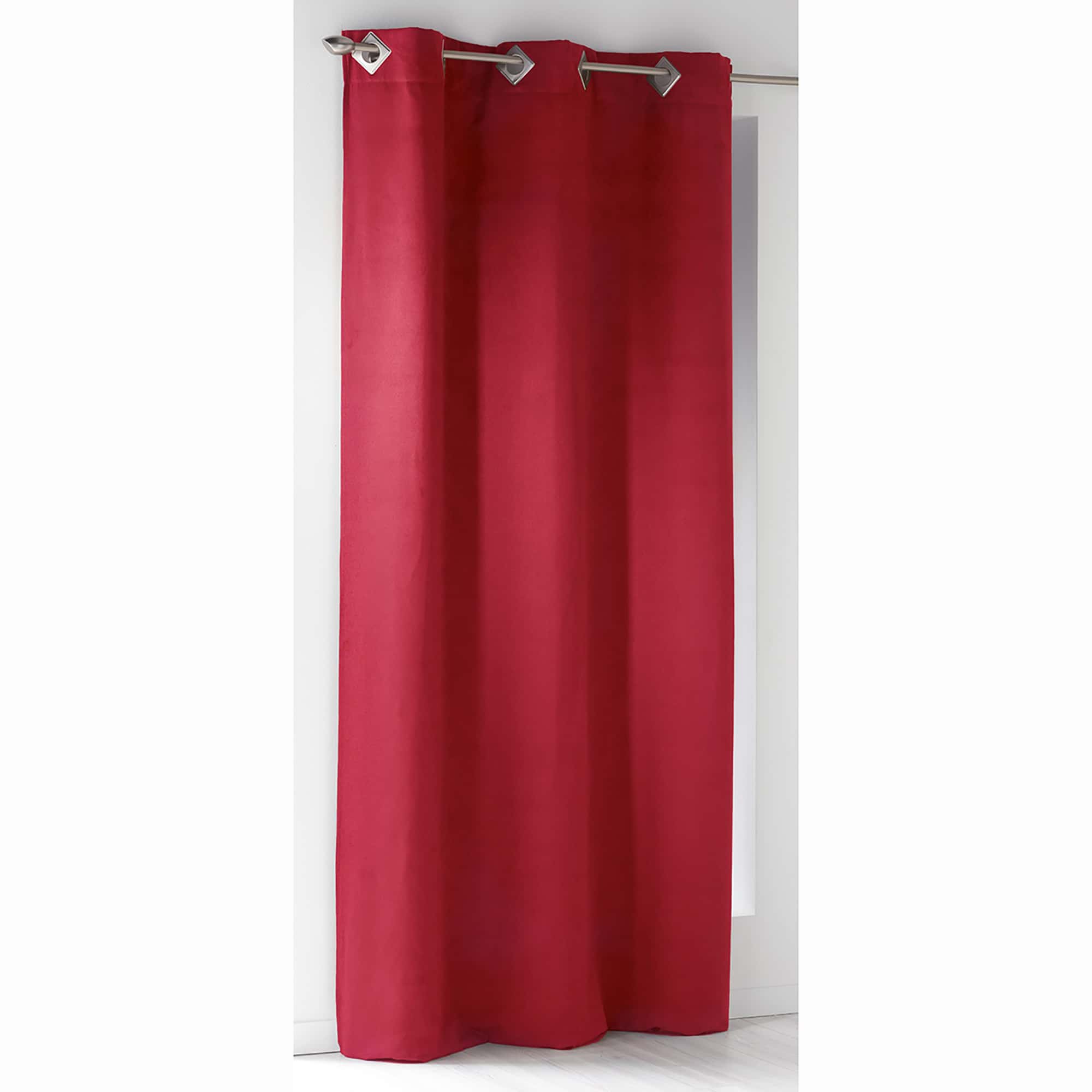 bright red window curtain panel x 1 imitation suede velvet effect for cozy decor