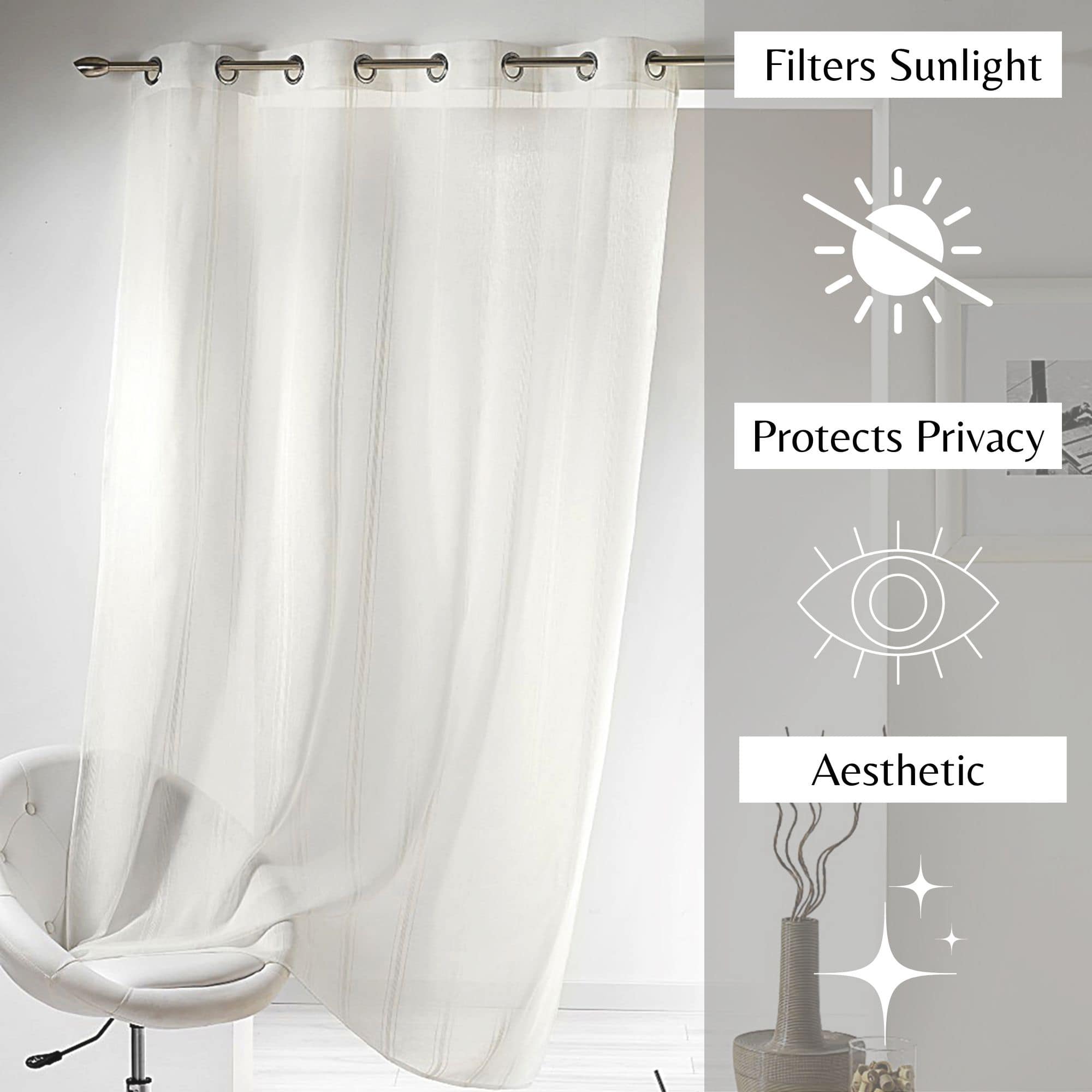 filter sunlight protect privacy aesthetic dual sheer voiles for home decor