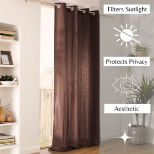 filters sunlight protects privacy aesthetic dark chocolate curtain panel for interior design