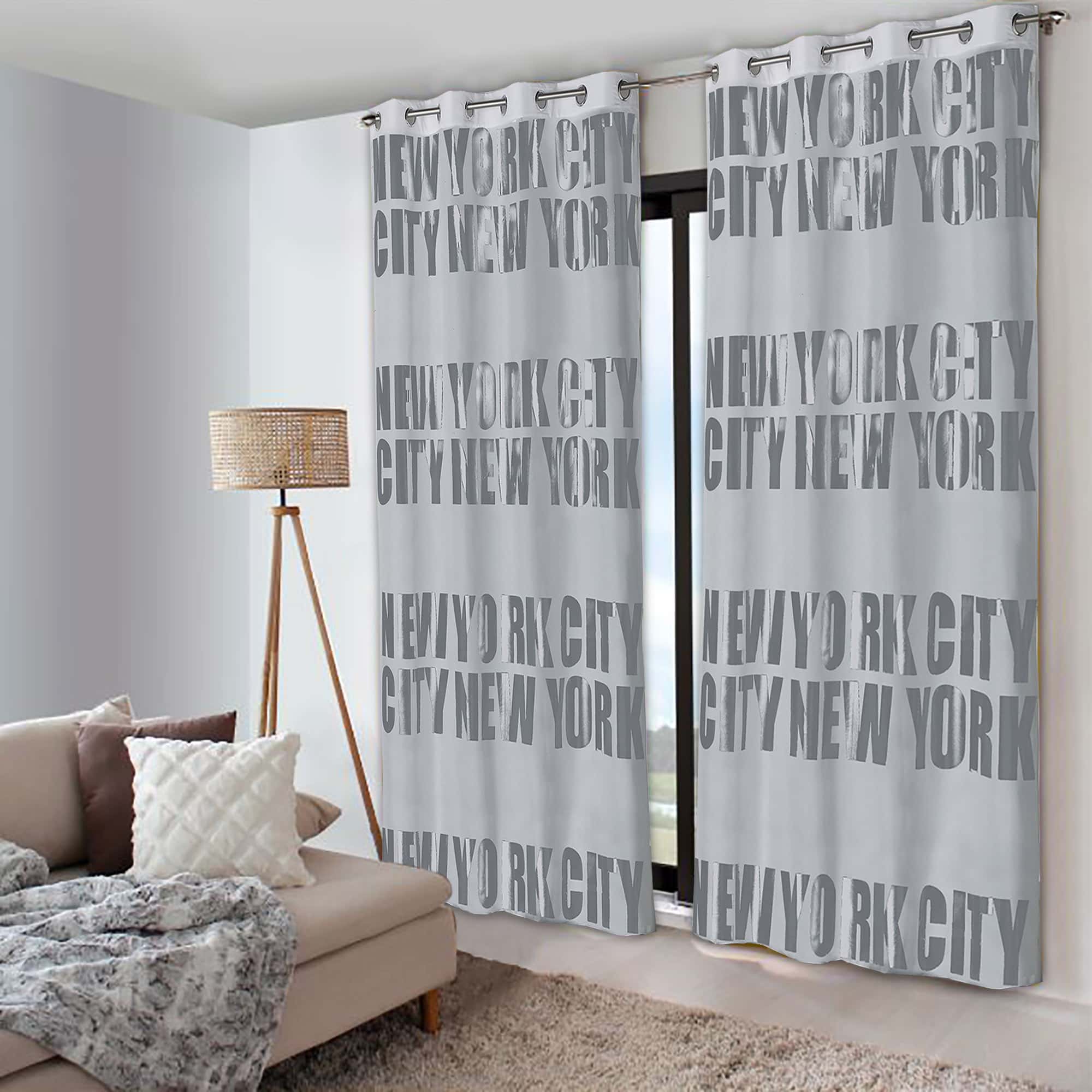 gorgeous drapes in delicate light grey with print for modern interior perfect for teen room bedroom living room office