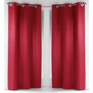 bright red window curtain panels set of 2 pieces imitation suede velvet effect for cozy decor