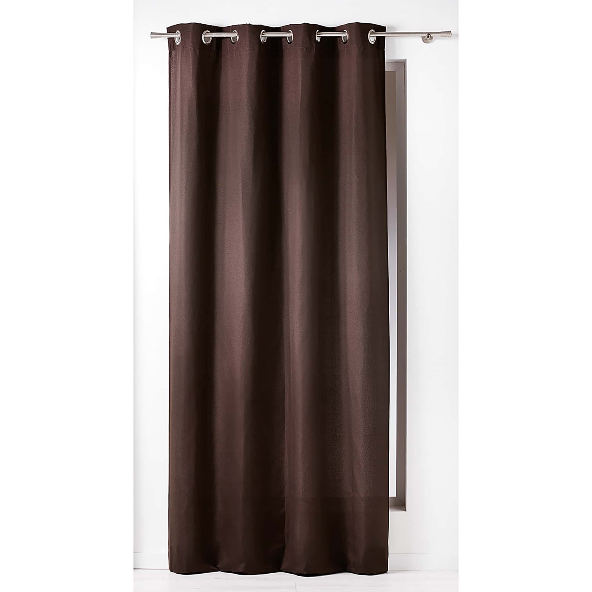 solid chocolate brown 100% cotton window curtain 1 panel for large window