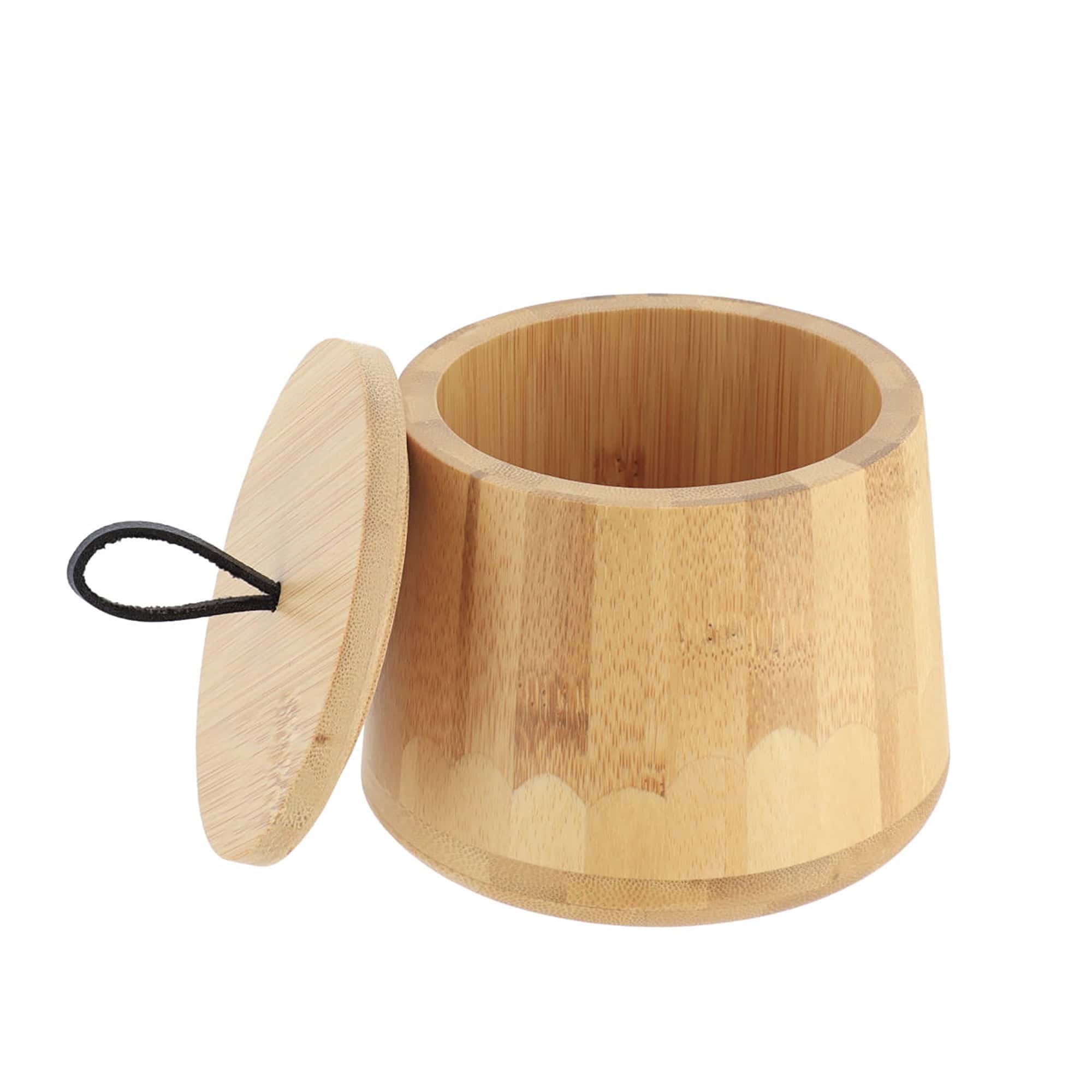 Cotton ball holder in natural bamboo