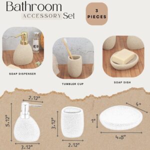 Dimensions of the compact bathroom accessory set