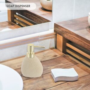 Soap dispenser on a bathroom sink