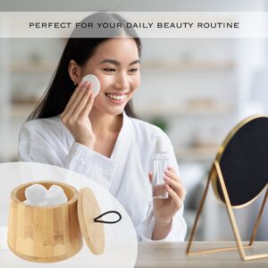 Woman during daily routine with the cotton jar on the left