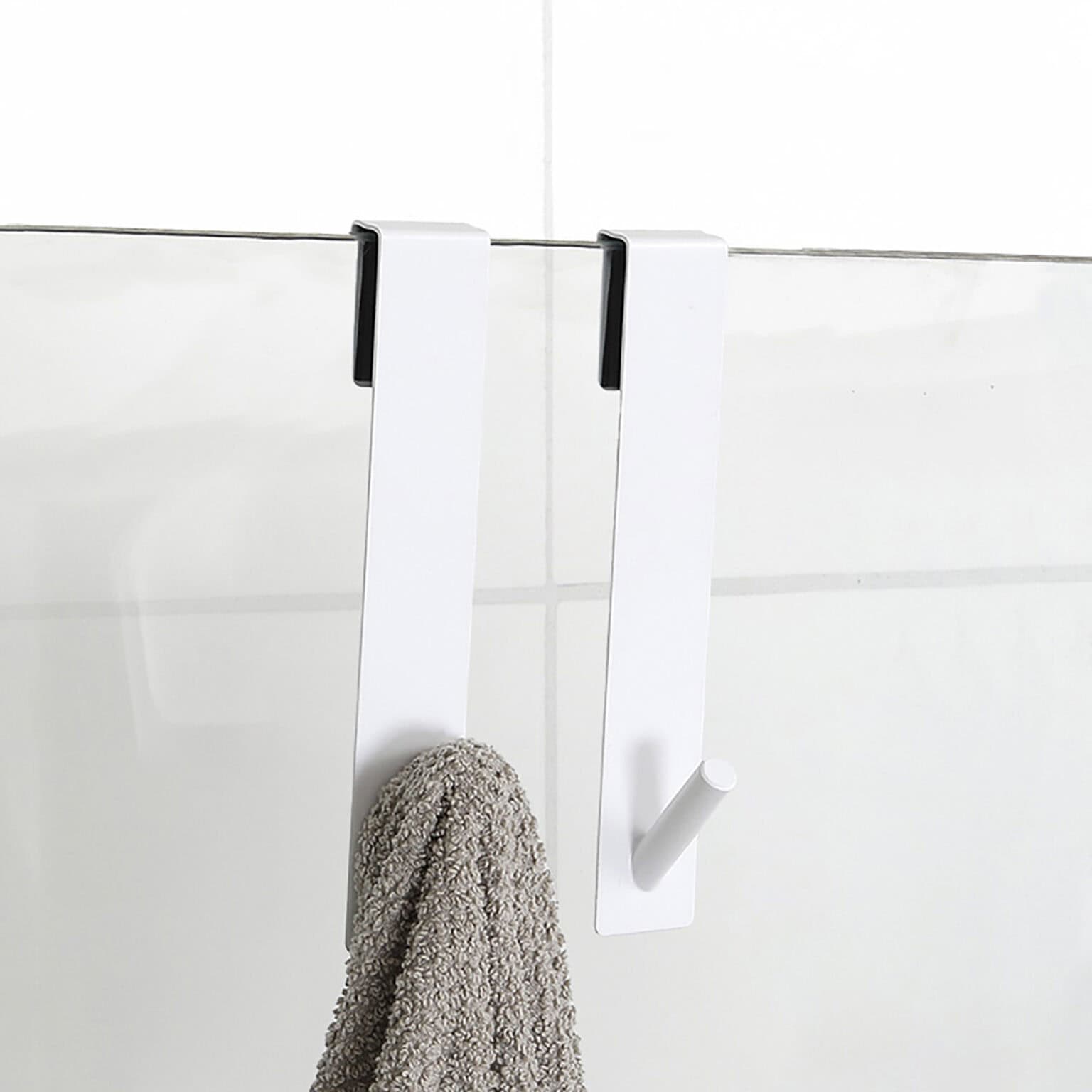 Set of 2 Chrome Over Door Hooks for Shower 9029