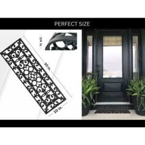 Rubber entry mat size shown as 30 x 10 inches