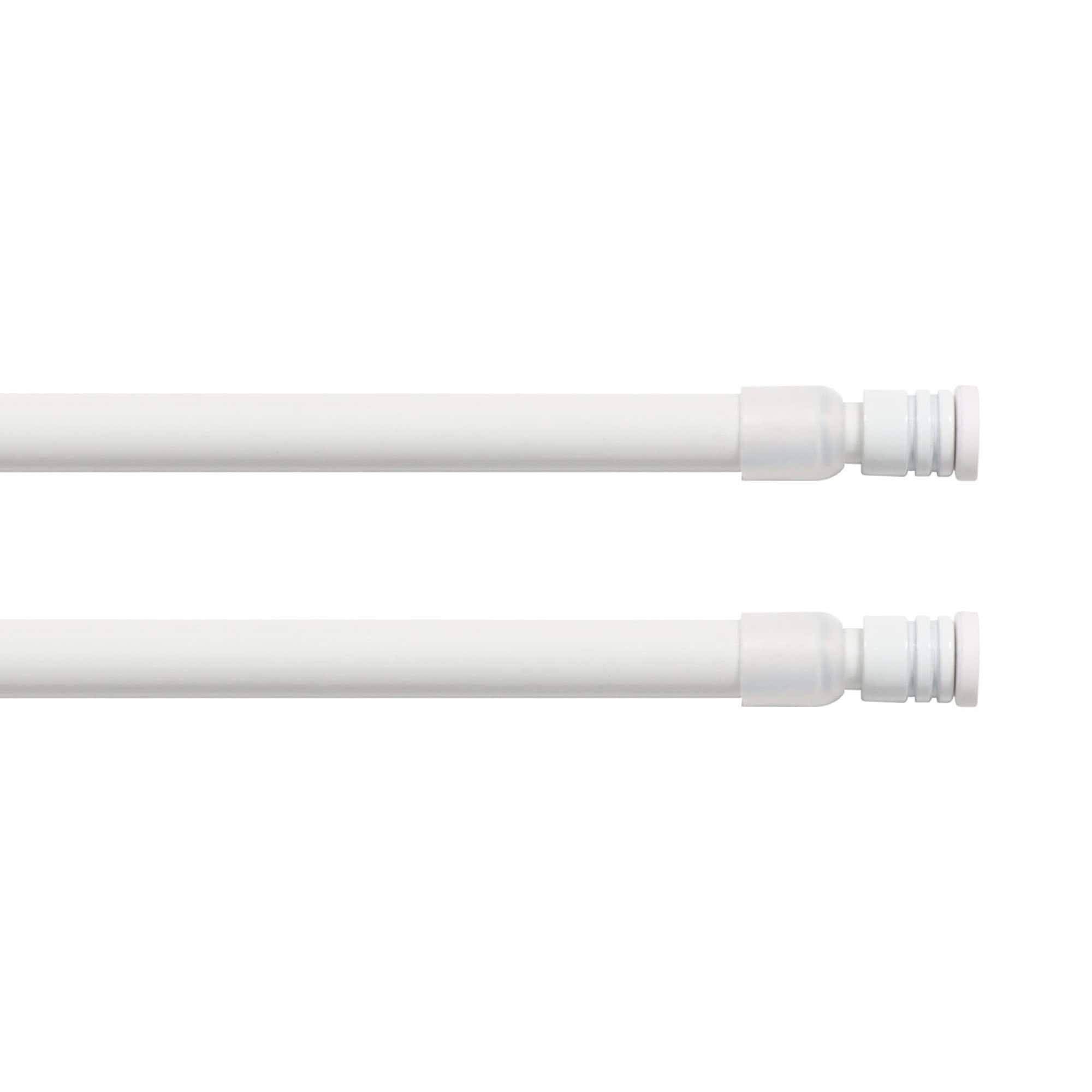 set of 2 white tension rods in detail