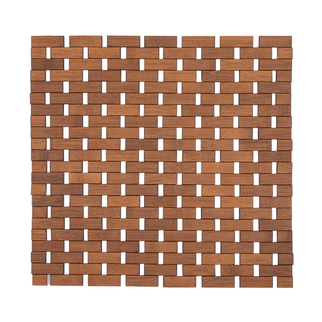 Square Bamboo Shower Mat Slats Bamboo Mat