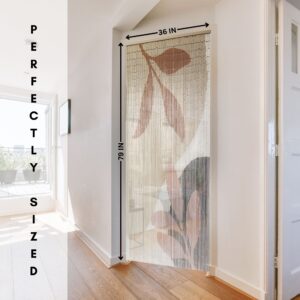 bamboo beads door curtain at bedroom entrance to illustrate the 79x36 inches universal size