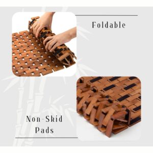 foldable mat with non-skid pads