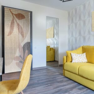 autumn leaves door curtain in situation in the living room
