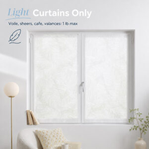 Lightweight sheer voile curtain hung on a small rod for light panels up to 1 lb