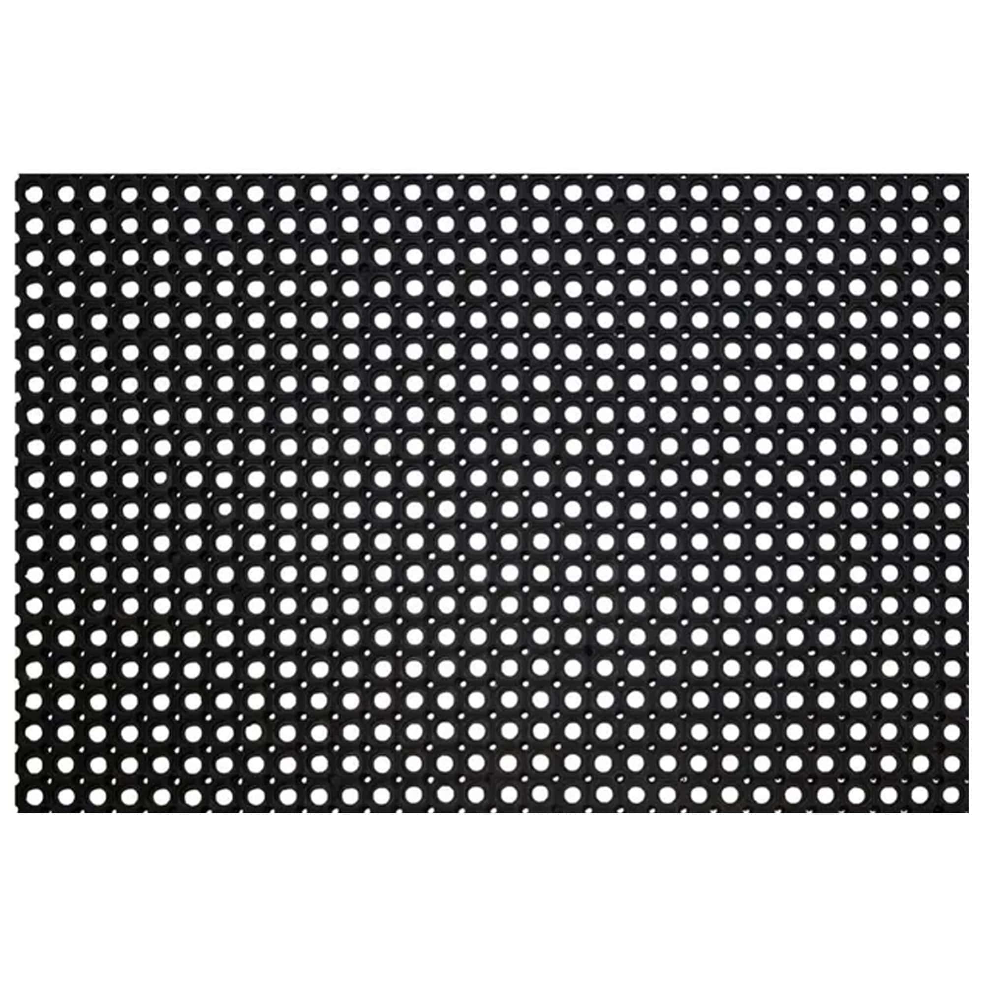 black rubber mat on white background