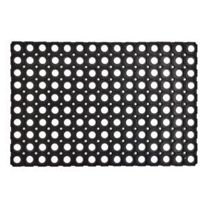 black rubber mat on white background