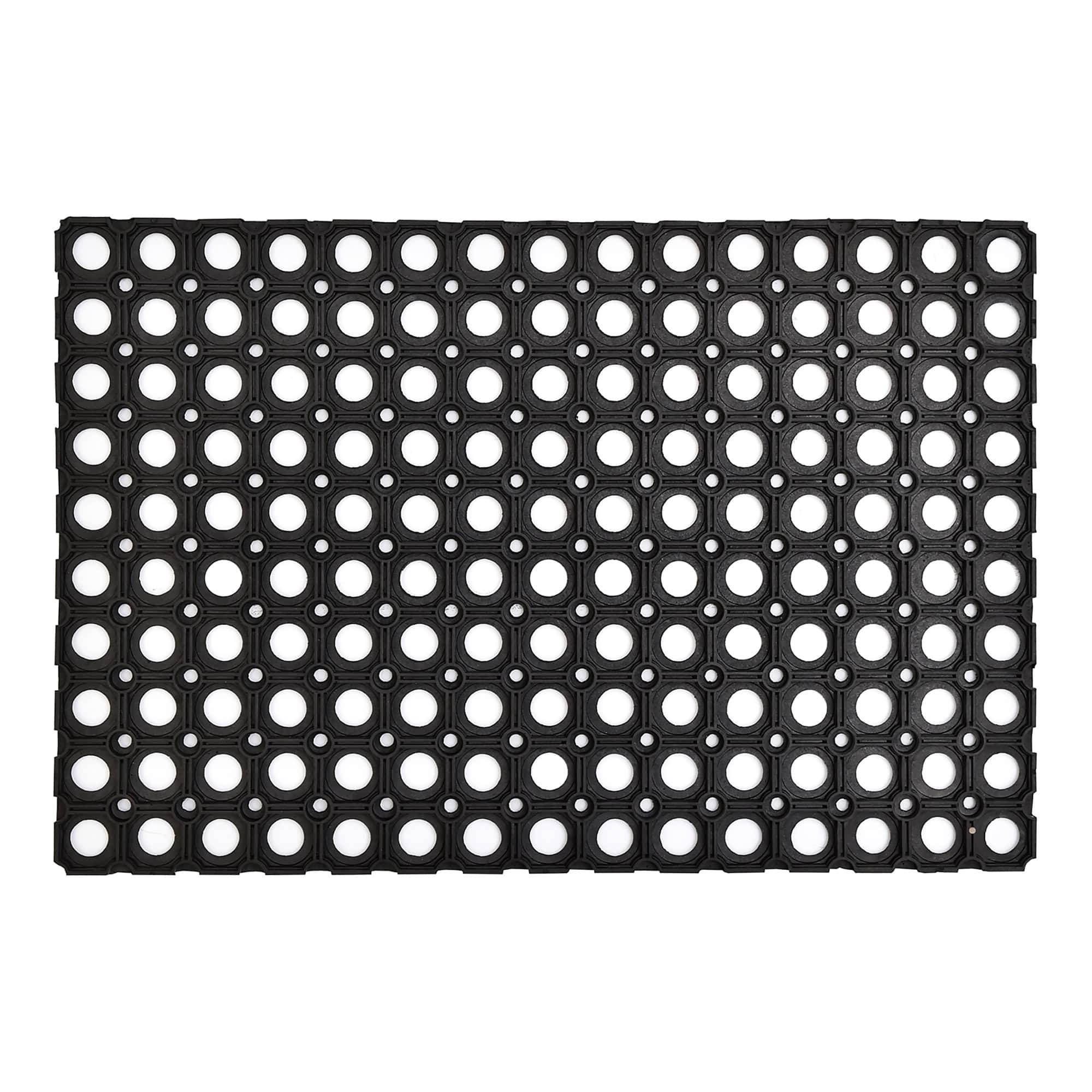 black rubber mat on white background