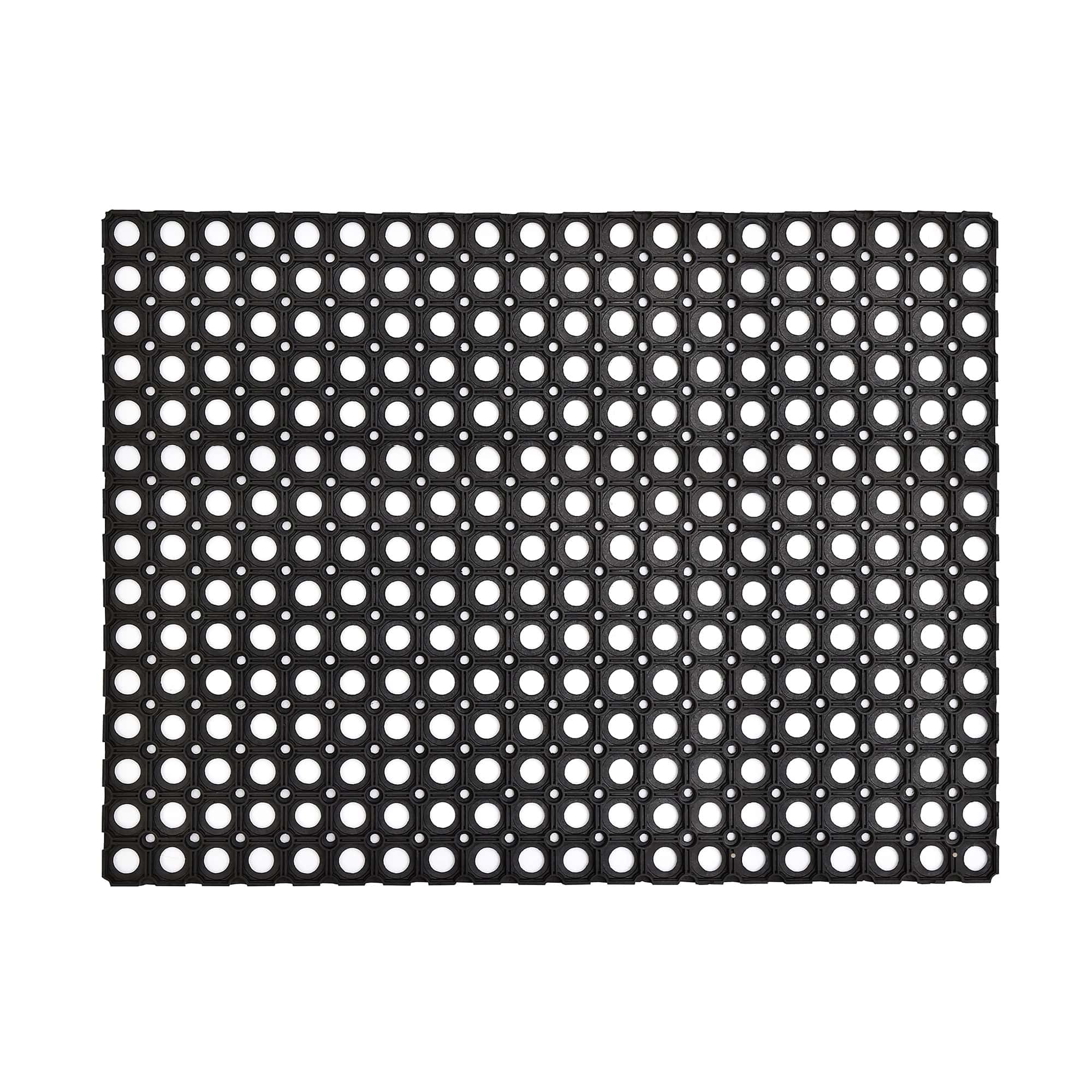 black rubber mat on white background