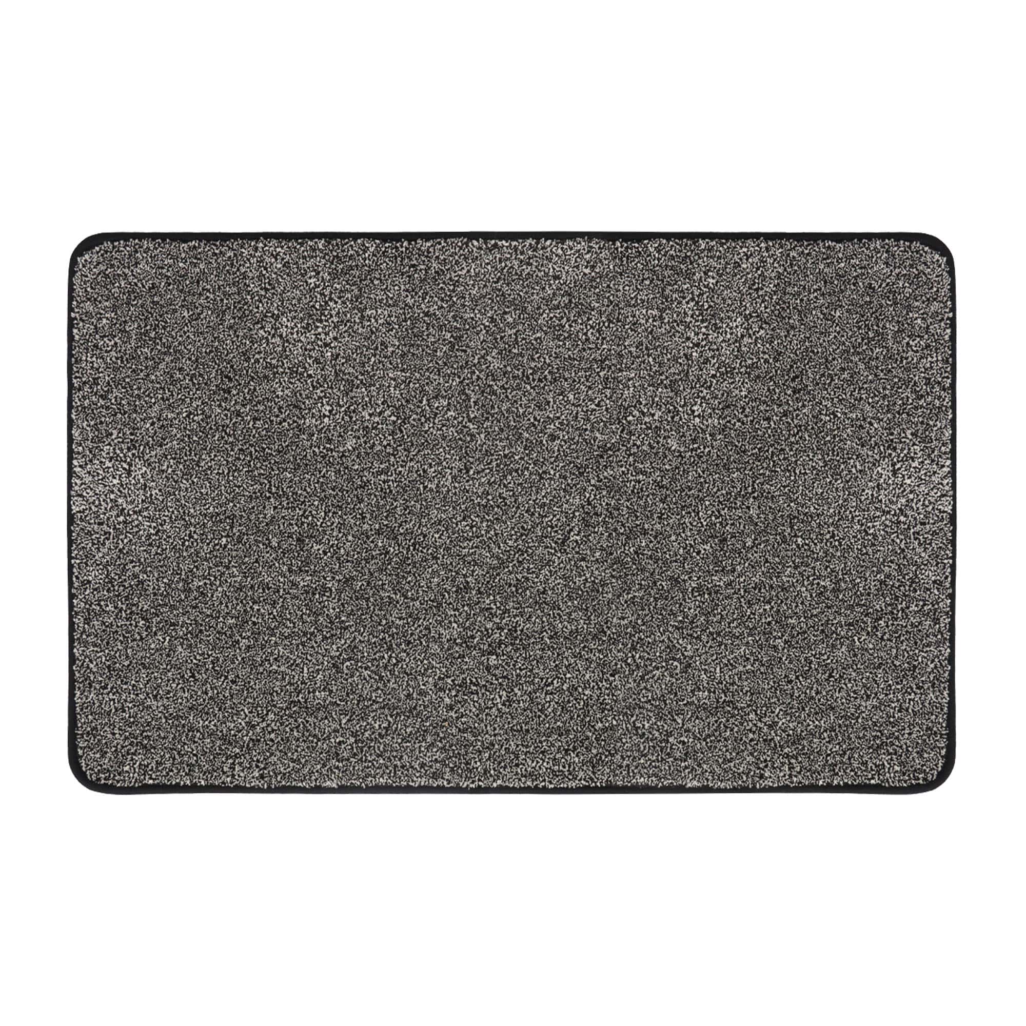 black kitchen mat on white background