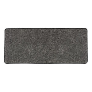 black kitchen runner mat on white background