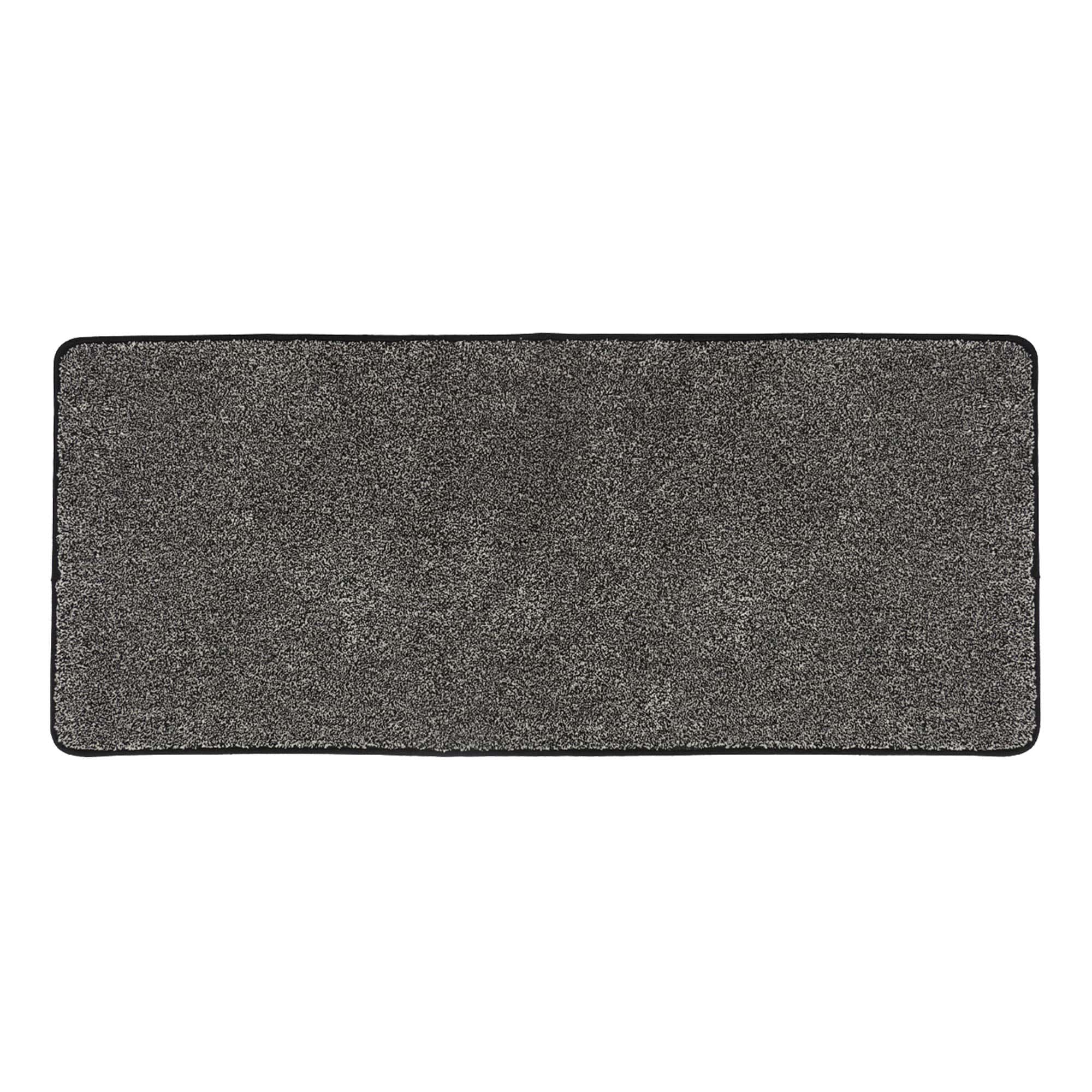 black kitchen runner mat on white background