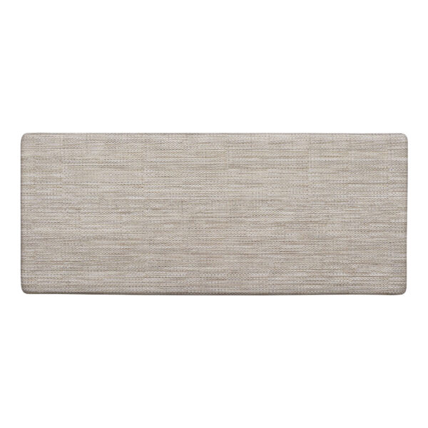 beige anti-fatigue kitchen runner rug on white background