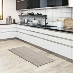beige kitchen mat in situation on kitchen floor