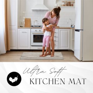 mom and girl standing on the ultra-soft kitchen floor mat