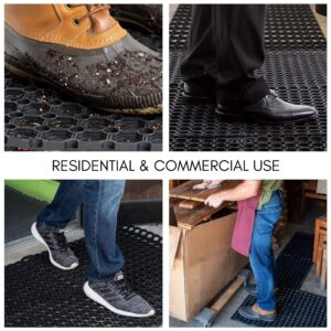 pictures of the mat in different situations to explain the residential and commercial use