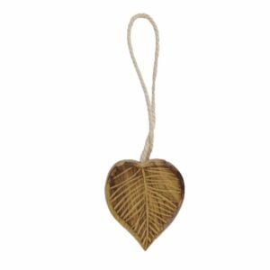 Natural wooden heart-shaped curtain tieback with rope cord