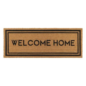 Welcome Home Doormat - Classic Design: A rectangular coir doormat featuring the text "Welcome Home" with a double border design in black.