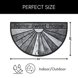 Dimensional Features and Size of Monochrome Mat: A detailed display of the dimensions of the monochrome doormat, measuring 30 inches wide by 18 inches tall.