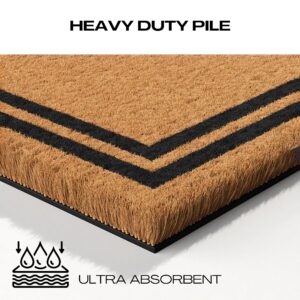 Heavy Duty Pile for Ultra Absorbency - Welcome Home Doormat: A detailed view of the thick coir pile for enhanced absorbency and durability.
