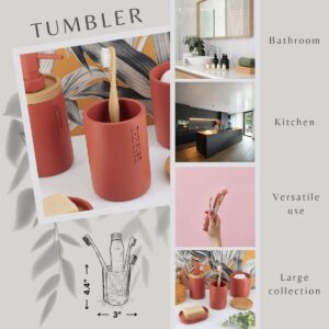 Multi-purpose red tumbler styled in various home settings