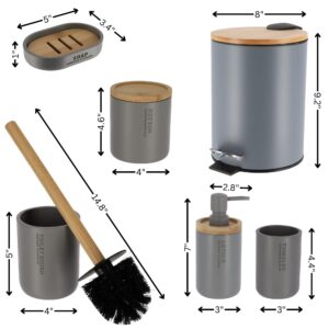 Diagram showing dimensions of all accessories in the set.