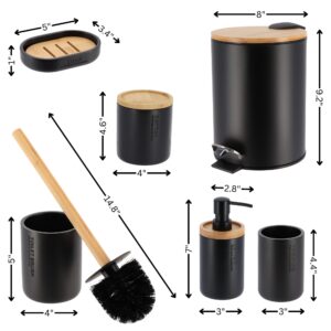 Diagram showing dimensions of each accessory in the set.