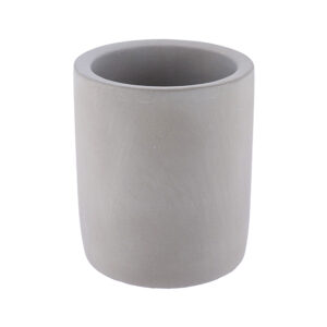 Sleek gray cylindrical toothbrush holder